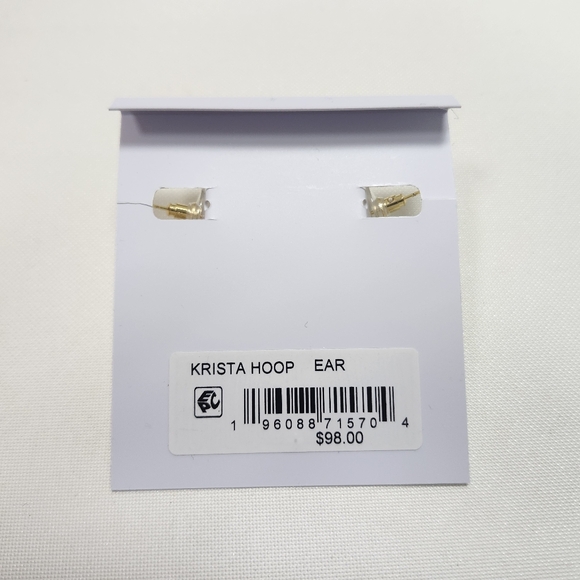 NWT Kendra Scott Gold-Tone Krista Hoop Earrings in White Mix - Picture 3 of 3